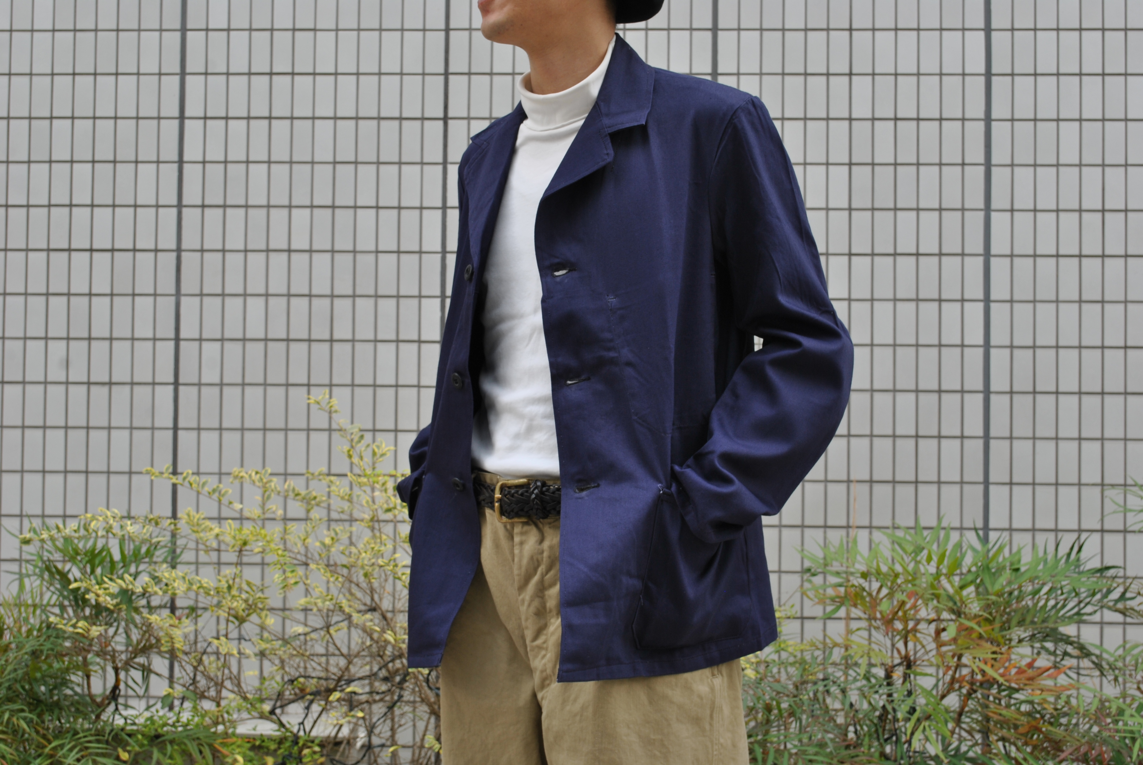 60's Deadstock British Railway driver jacket cotton blue drill」 - CROUT